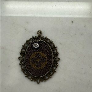 Upcycled Designer Vintage Style Pendant with Floral Design